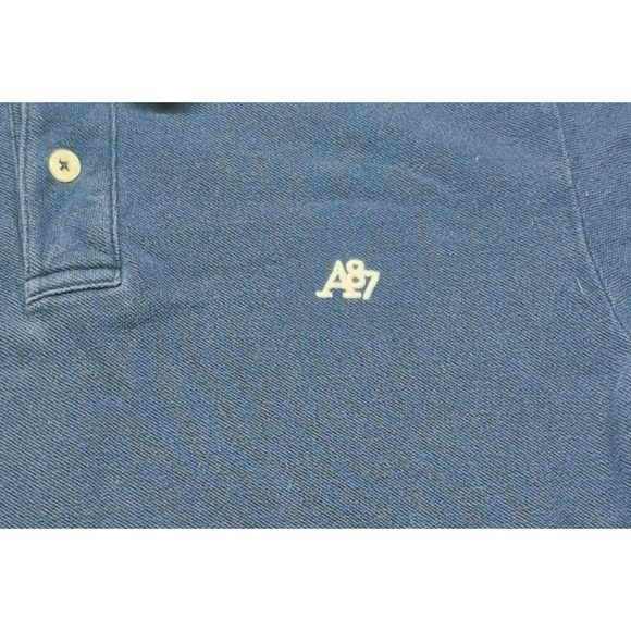 Aeropostale men's navy classic short sleeve polo white A87 Logo sz. L - Picture 2 of 10